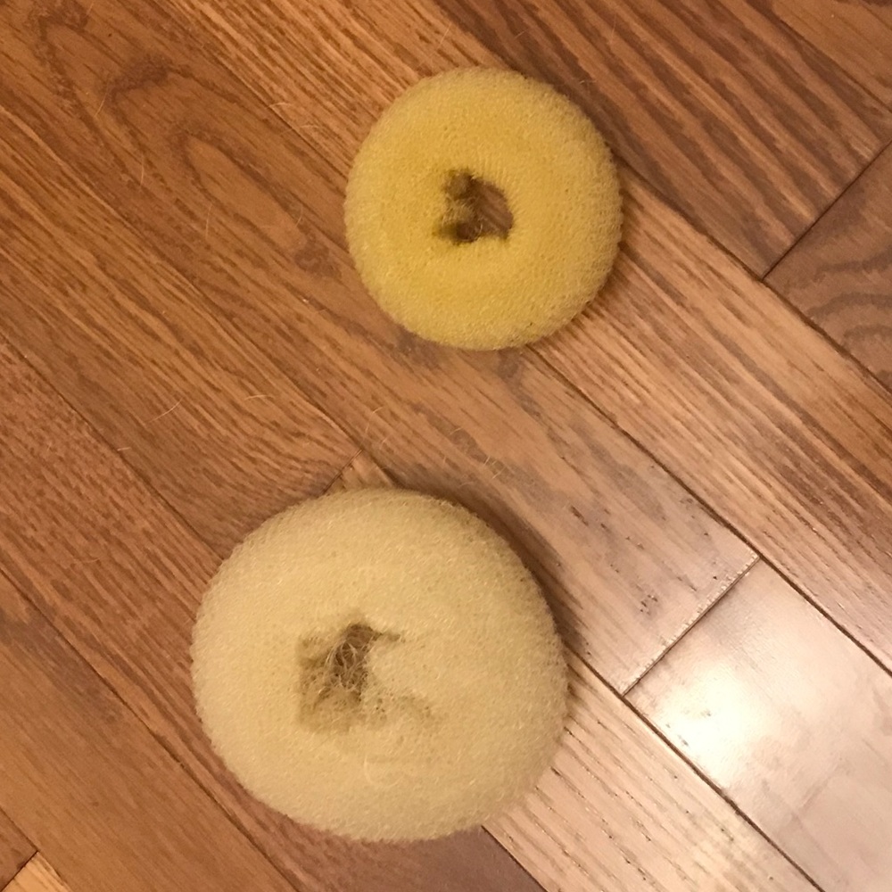 Pair of hair bun donuts